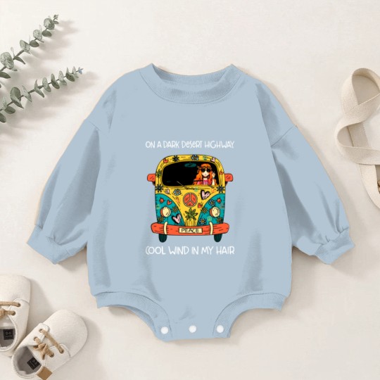 Discover on a dark desert highway cool wind in my hair Baby Romper Sweatshirts