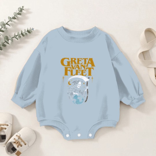 Discover Greta Van Fleet Baby Romper Sweatshirts, Retro Greta Van Baby Romper Sweatshirts, Dream In Gold Tour 2023 Baby Romper Sweatshirts