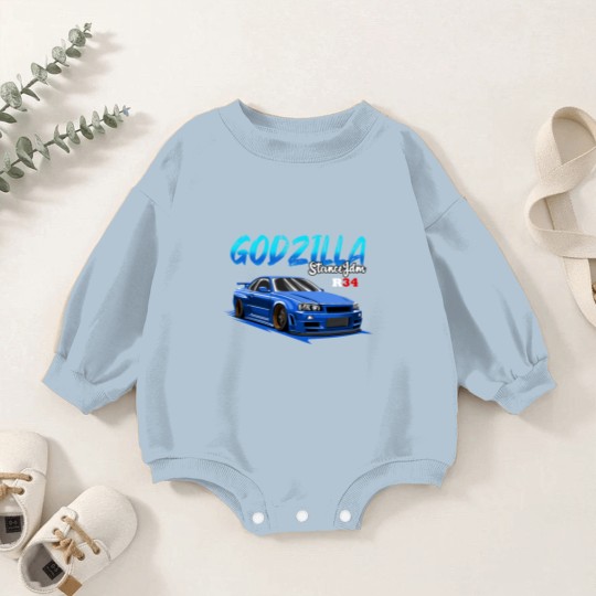 Discover SKYLINE R34 Blue Baby Romper Sweatshirts