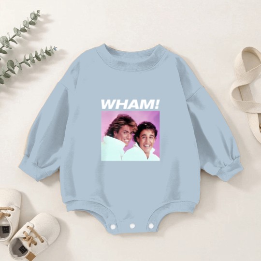 Discover WHAM! Baby Romper Sweatshirts 80's George Michael Vibes, George Michael and Andrew Ridgeley Baby Romper Sweatshirts