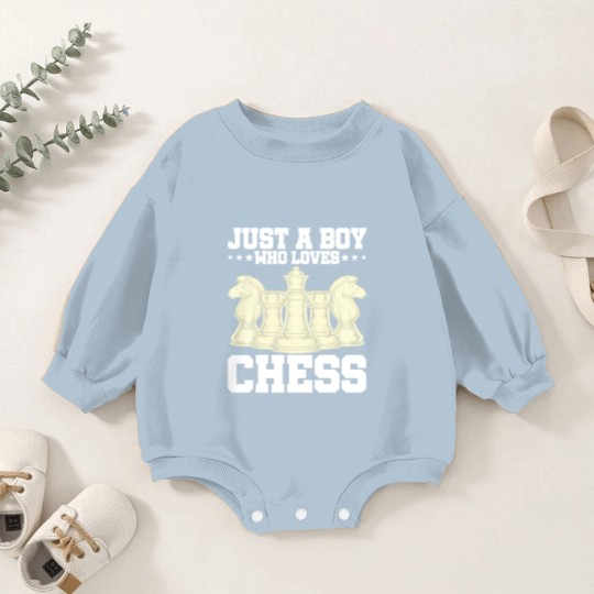 Discover Chess Chess Player Just A Boy Who Loves Chess Baby Romper Sweatshirts