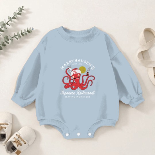 Discover Retro Octopus Chef Harryhausen's Japanese Restaurant Baby Romper Sweatshirts