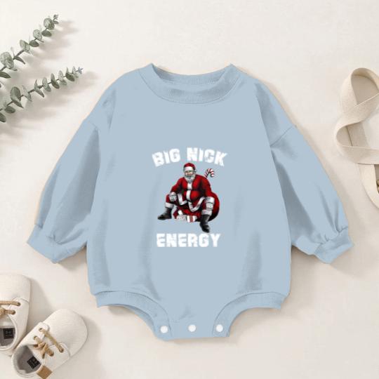 Discover Big Nick Energy Baby Romper Sweatshirts, Funny Santa Big Nick Energy