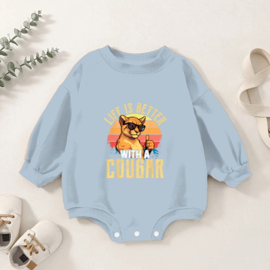 Discover life is better with a cougar funny cougars t Baby Romper Sweatshirts
