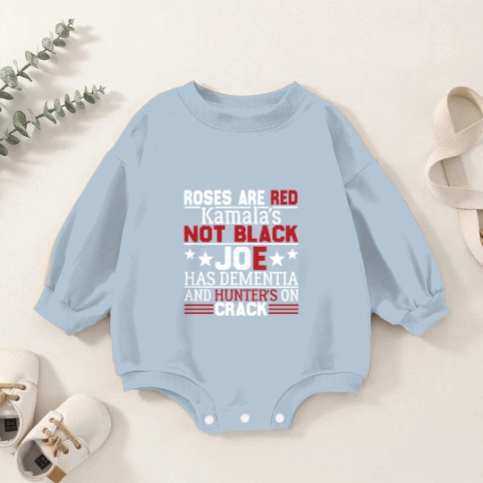 Discover Biden roses are red kamalas not black joe Baby Romper Sweatshirts