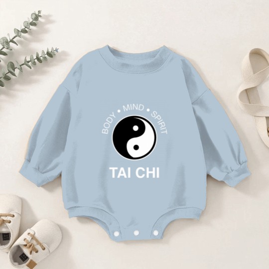 Discover The Art Tai Chi Body Mind Spirit Yin Yang Baby Romper Sweatshirts Baby Romper Sweatshirts