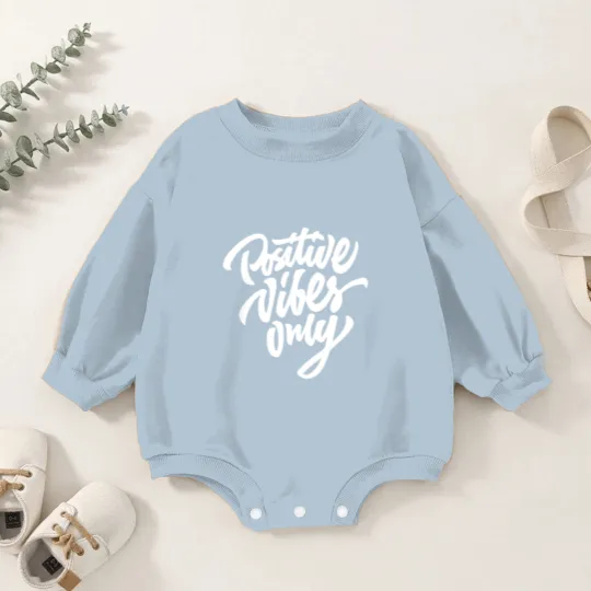 Discover Positive Vibes Only Baby Romper Sweatshirts