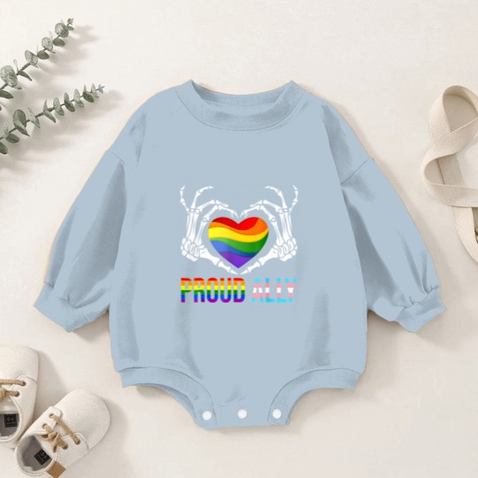 Discover proud ally lgbt transgender flag skeleton heart gay lesbian Baby Romper Sweatshirts