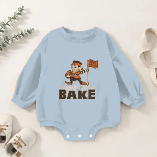 Discover Shake and Bake - Baker Mayfield - Flag Plant - Clevel nd Browns Inspired Baby Romper Sweatshirts