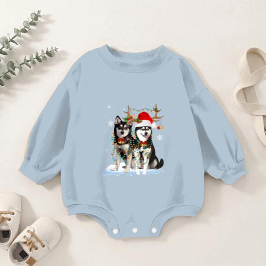 Discover Alaskan Klee Kai Christmas Tree Lights Reindeer Xmas Pajama 151 Baby Romper Sweatshirts
