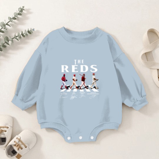 Discover Reds Walking Abbey Road Signatures Baseball Baby Romper Sweatshirts, Elly De La Cruz, Votto, Jonathan India
