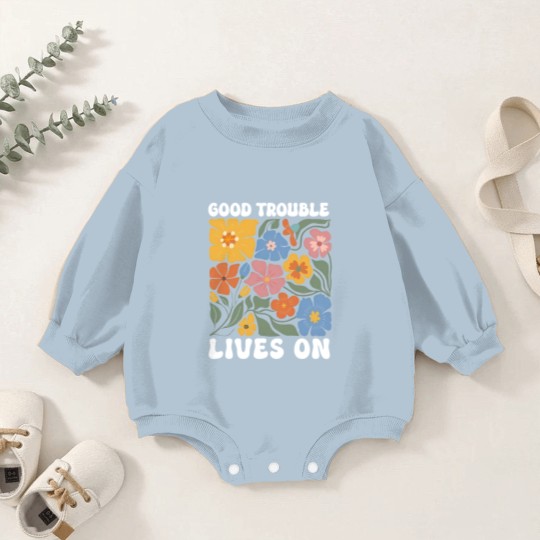 Discover Floral Good Trouble Lives On Baby Romper Sweatshirts, Resistance Baby Romper Sweatshirts, John Lewis Baby Romper Sweatshirts