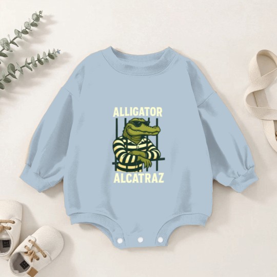 Discover Alligator Alcatraz Baby Romper Sweatshirts Comfort Colors, Funny Gator Baby Romper Sweatshirts, Retro Unisex Graphic Baby Romper Sweatshirts