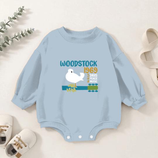 Discover woodstock 50th anniversary 1969 2020,Woodstock Baby Romper Sweatshirts,Woodstock 1969 ,Peace Love Bird - Woodstock - Baby Romper Sweatshirts
