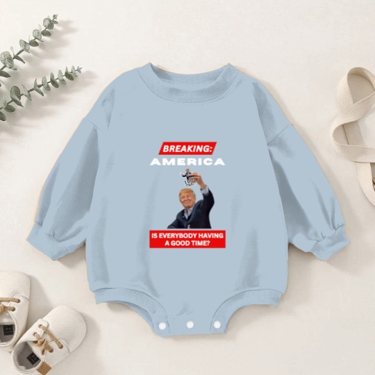Discover BREAKING AMERICA Anti-Trump Tariffs HANDS OFF 2025 Protest Baby Romper Sweatshirts