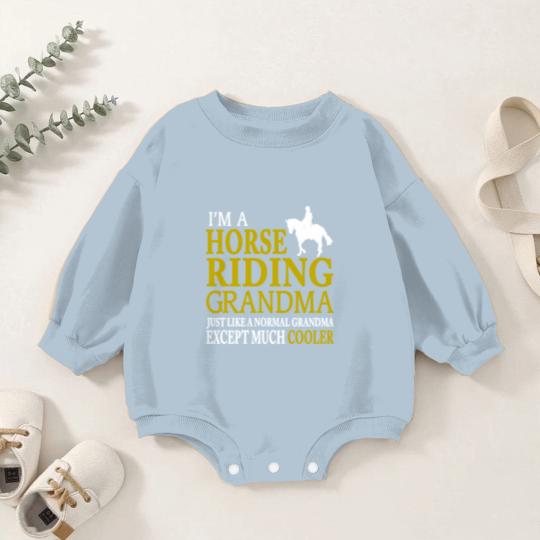 Discover I'm A Horse Riding Grandma Baby Romper Sweatshirts