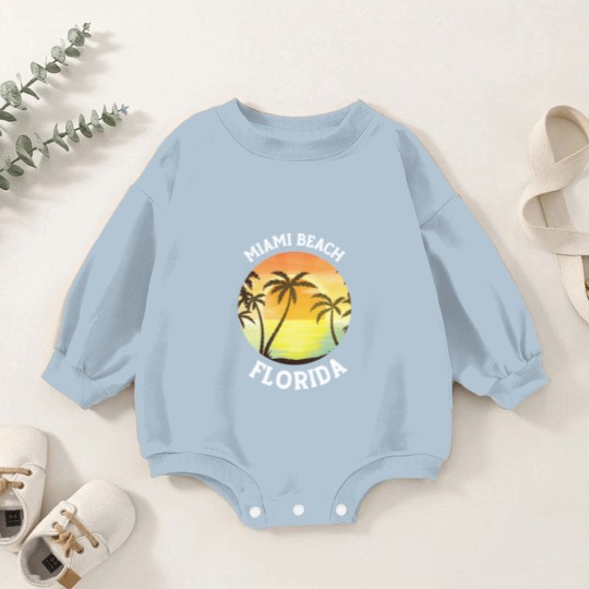 Discover Vintage Miami Beach Florida Retro 70s 80s Travel Baby Romper Sweatshirts