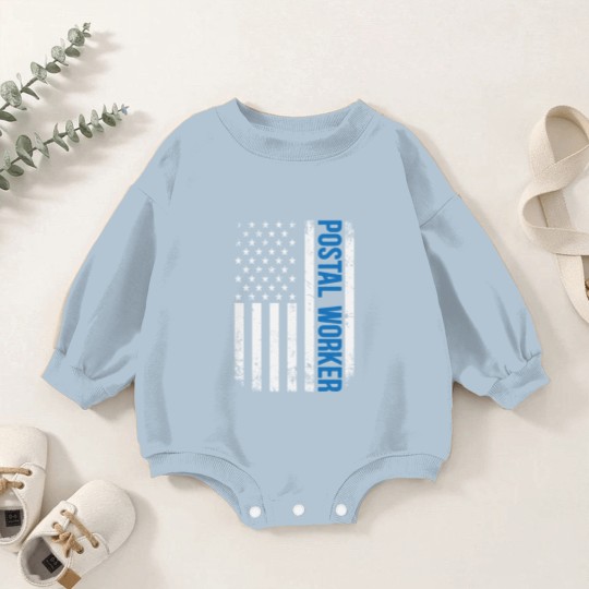 Discover American Postal Worker USA Flag 4th of July Baby Romper Sweatshirts