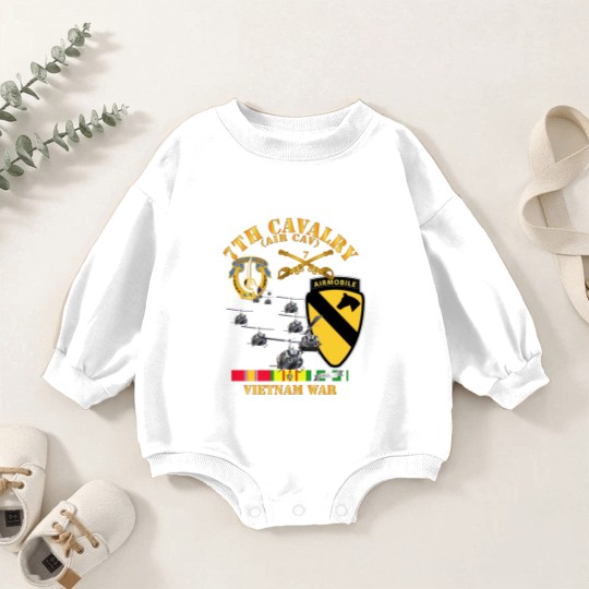 Discover 7th Cavalry (Air Cav) - 1st Cav Division w SVC - Air Assault - Baby Romper Sweatshirts