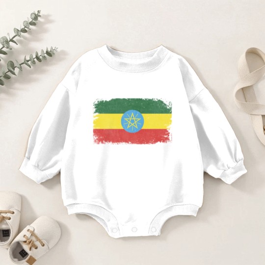 Discover Distressed Ethiopia Flag Design Baby Romper Sweatshirts