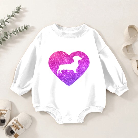 Discover Cute Dachshund Wiener Dog Heart Gift For Girls And Baby Romper Sweatshirts