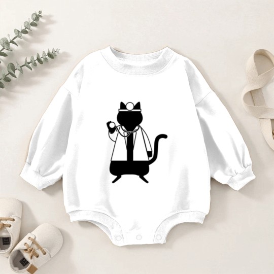 Discover Funny Doctor Cat Vet Physician Trainee Animal Baby Romper Sweatshirts