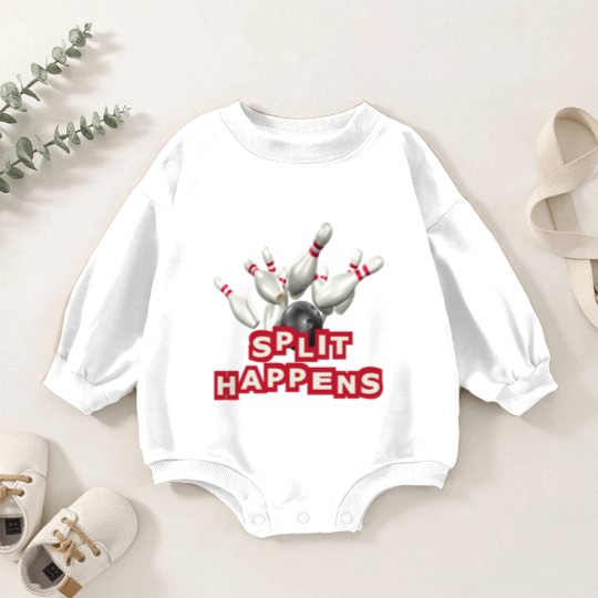 Discover Bowling Split Happens Baby Romper Sweatshirts