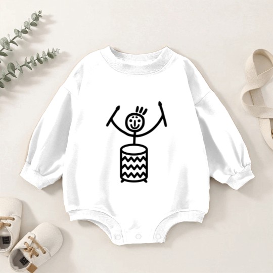 Discover Stick figure with Samba drum Baby Romper Sweatshirts