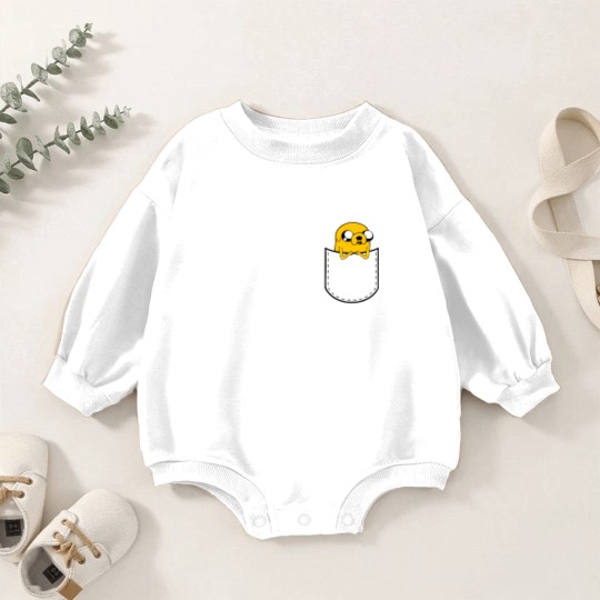 Discover Adventure Time Pocket Jake Baby Romper Sweatshirts
