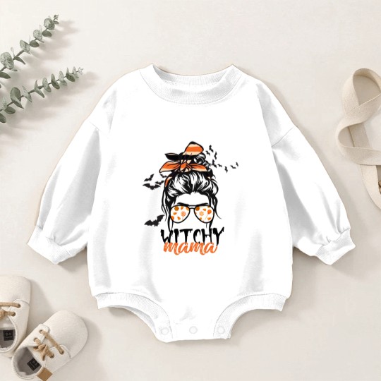 Discover Womens Halloween Candy Witchy Mama Baby Romper Sweatshirts