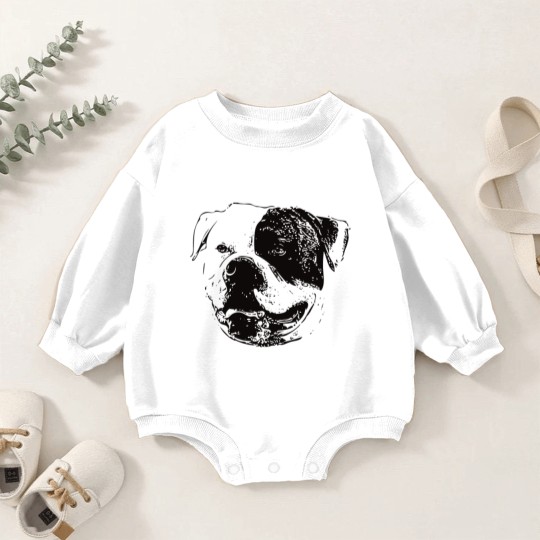 Discover American Bulldog Face Baby Romper Sweatshirts