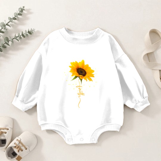 Discover Sunflower Baby Romper Sweatshirts Faith Beautiful yellow sunflower sunflower blooms funny