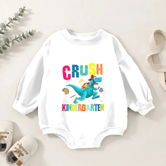 Discover I'm Ready To Crush Kindergarten Dinosaur Back To School Baby Romper Sweatshirts