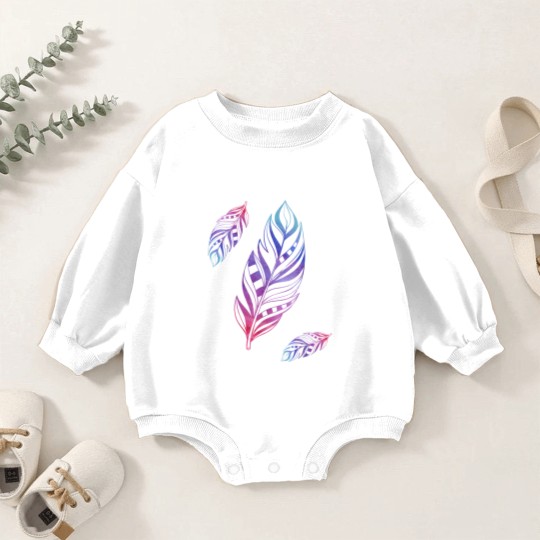 Discover Colorful Feathers Indian Heritage Native American Baby Romper Sweatshirts