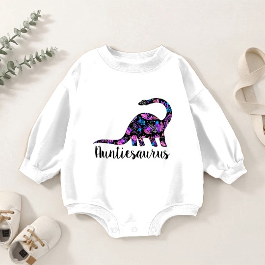 Discover Womens Auntiesaurus Baby Romper Sweatshirts Funny Kids Gift for Aunt Cute Graphic Dinosaur Top