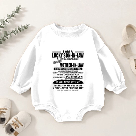 Discover I Am A Lucky Son In Law Of A Freaking Awesome Mother In Law Baby Romper Sweatshirts