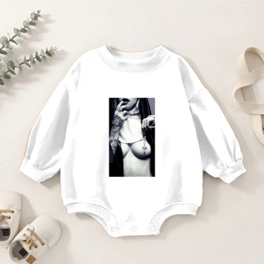 Discover Sexy Nun Baby Romper Sweatshirts Cross Tattoo Funny Novelty