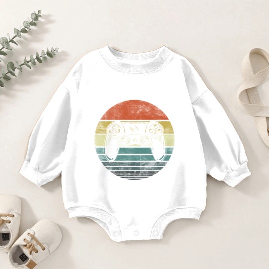 Discover Video Gamer Retro Video Game Controller Baby Romper Sweatshirts