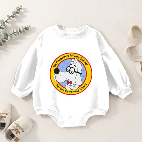 Discover Mr. Peabody's School for the Extremely Clever - Mr Peabody - Baby Romper Sweatshirts