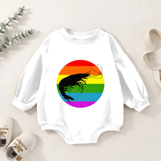 Discover Rainbow Shrimp Baby Romper Sweatshirts