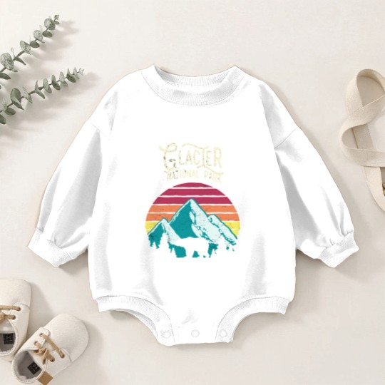 Discover Vintage Glacier National Park Mountain Bear Sweat Baby Romper Sweatshirts