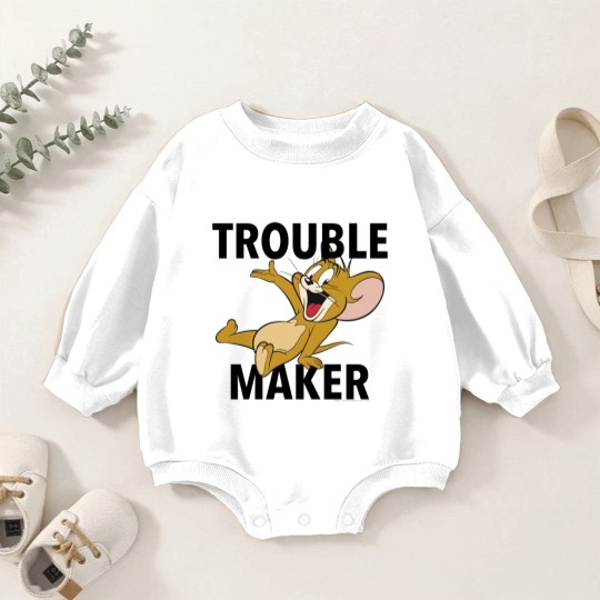 Discover Tom And Jerry Baby Romper Sweatshirts Trouble Maker Portrait