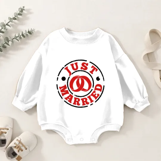 Discover Just Married Baby Romper Sweatshirts