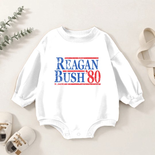Discover Vintage Ronald Reagan George Bush 1980 Baby Romper Sweatshirts