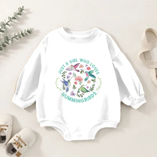 Discover Just A Girl Who Loves Hummingbirds Baby Romper Sweatshirts