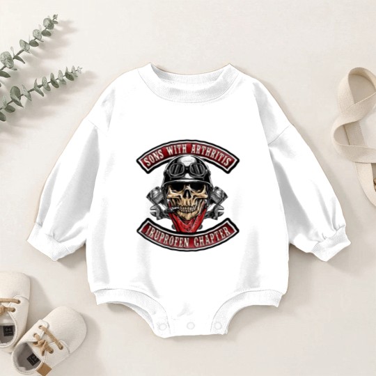 Discover Sons With Arthritis Ibuprofen Chapter Funny Biker Skull Baby Romper Sweatshirts
