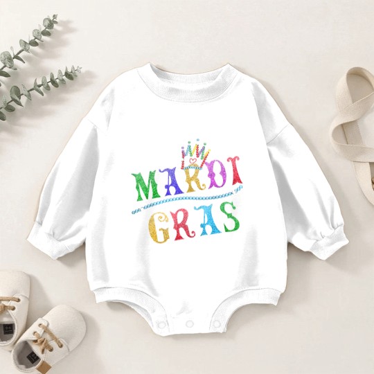 Discover Mardi Gras Crown Baby Romper Sweatshirts - Funny Mardi Gras Costume Baby Romper Sweatshirts