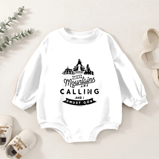 Discover The Mountains are Calling and I Must Go Baby Romper Sweatshirts