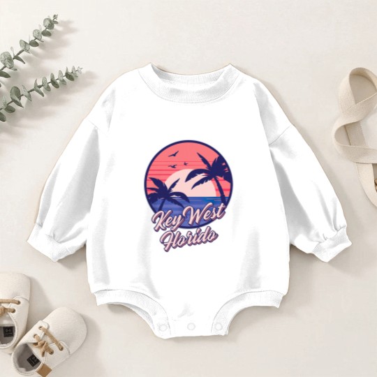 Discover Key West Florida Sunset Beach Summer Seawaves Baby Romper Sweatshirts
