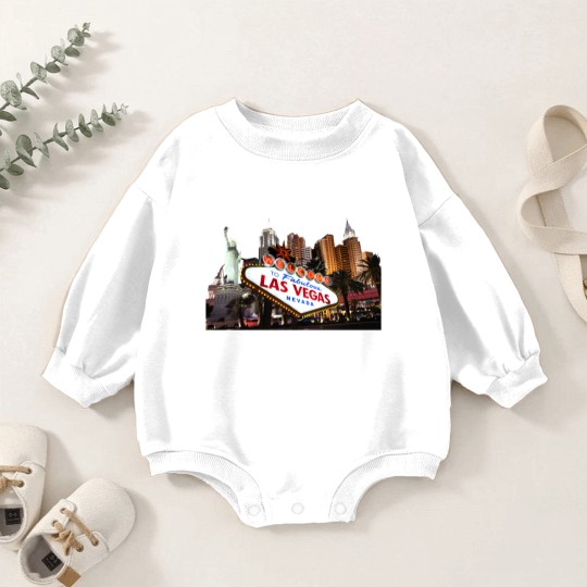 Discover Las Vegas Famous Sign Strip Building Skyline Souvenir Gift Baby Romper Sweatshirts